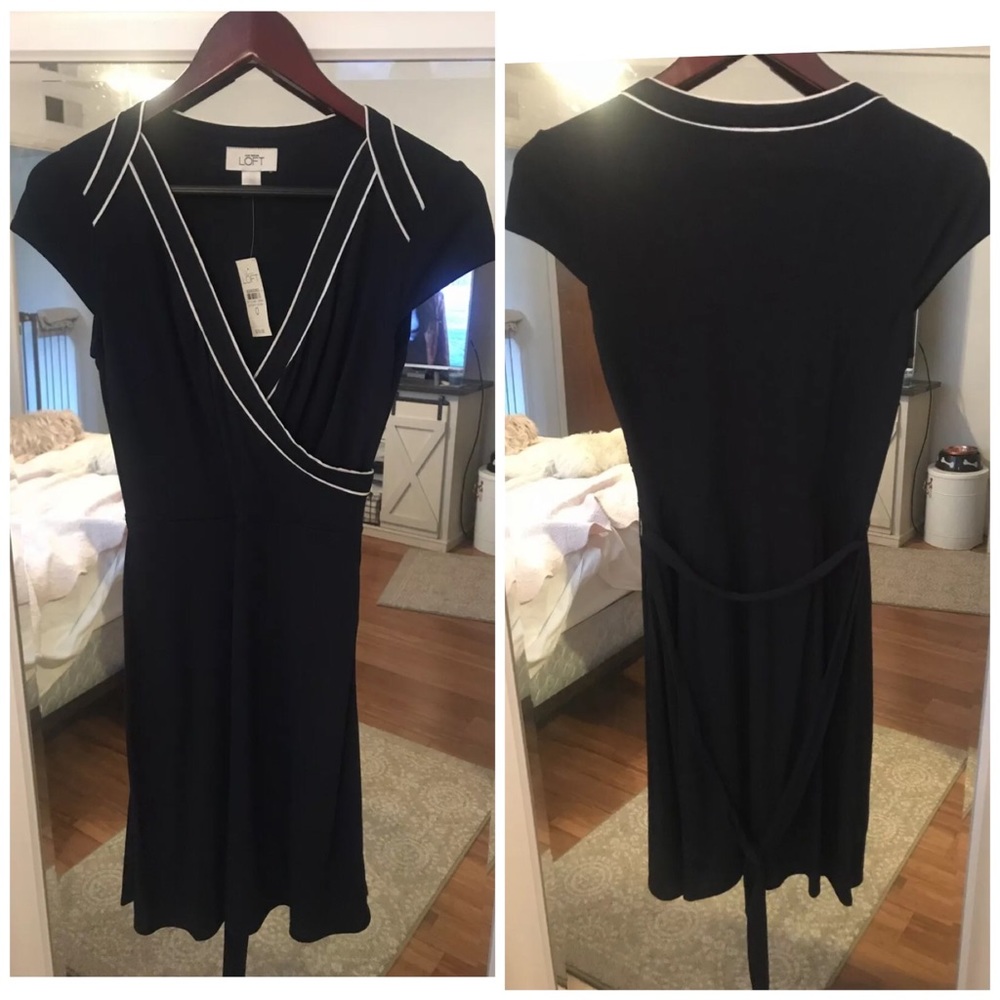 Ann Taylor Loft Dress-Navy Blue-sz 0-NWT